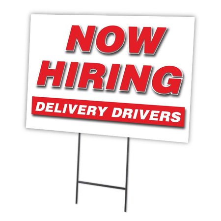SIGNMISSION Now Hiring Delivery Drivers Yard & Stake outdoor plastic coroplast window, C-1824-DELIVERY DRIVERS C-1824-DS-DELIVERY DRIVERS